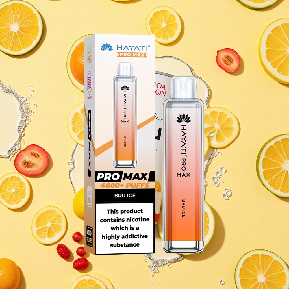 Hayati Pro Max 4000 Puffs Bru Ice Dual Mesh Coil 1400mAh Battery Capacity
