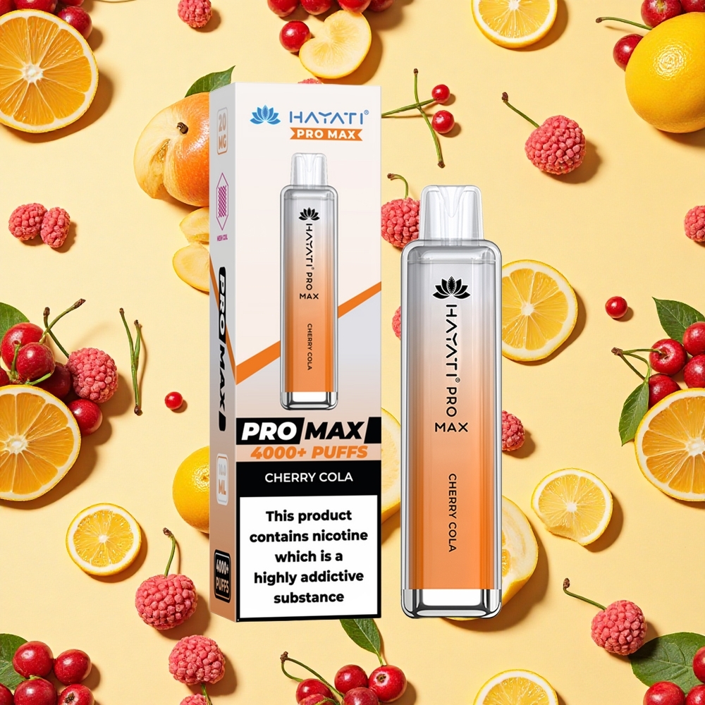 Hayati Pro Max 4000 Puffs Cherry Cola 1400mAh Battery Capacity TPD