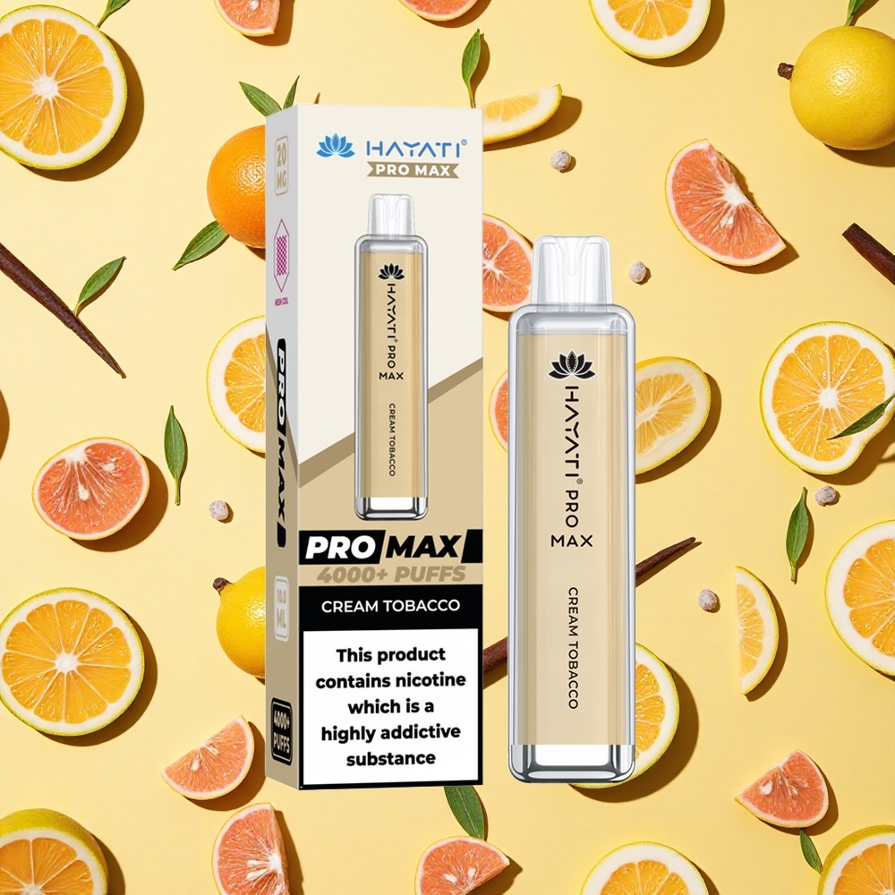 Hayati Pro Max 4000 Puffs Cream Tobacco 1400mAh Battery Capacity TPD