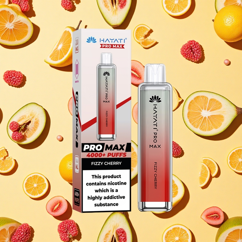 Hayati Pro Max 4000 Puffs Fizzy Cherry Dual Mesh Coil LED
