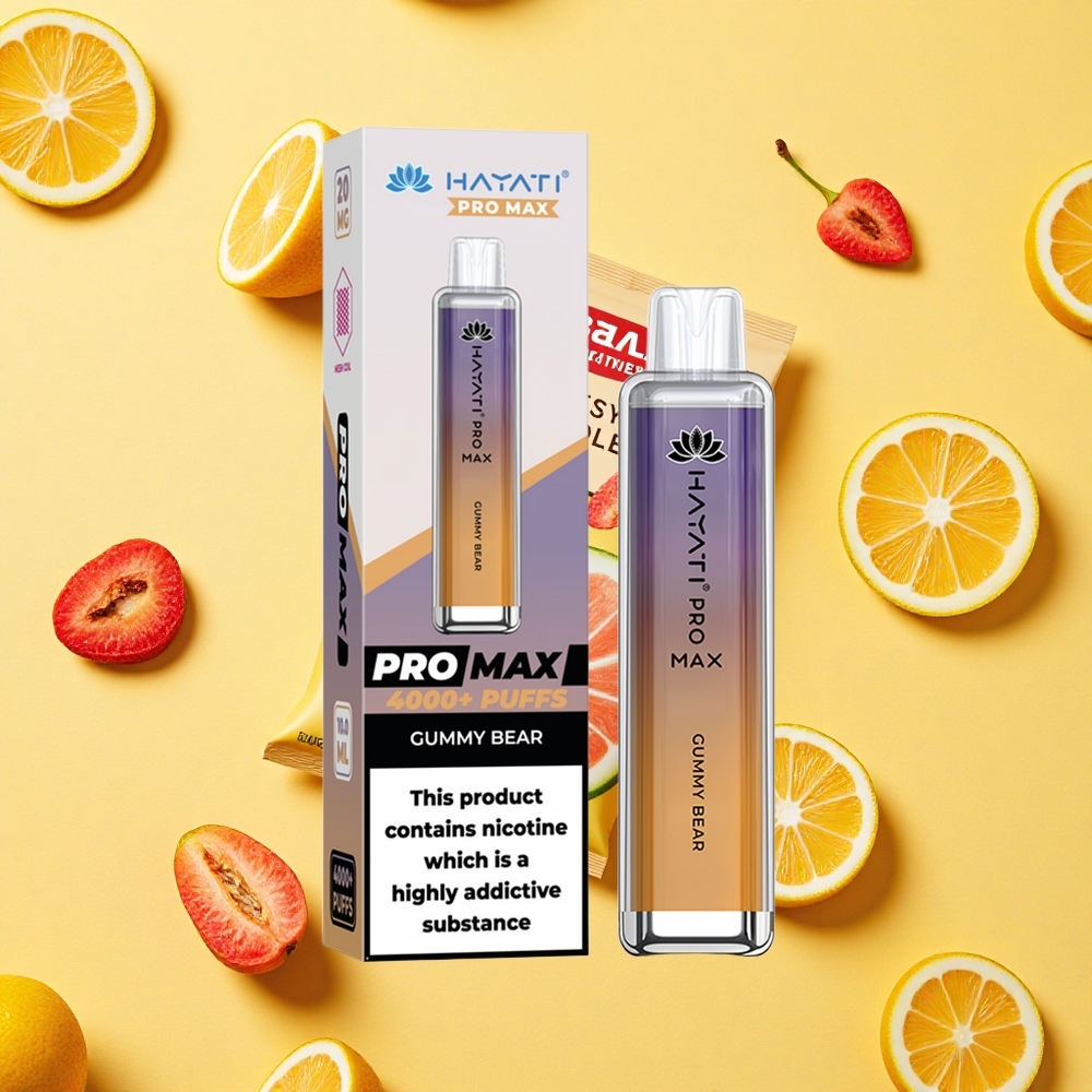 Hayati Pro Max 4000 Puffs Gummy Bear 1400mAh Battery Capacity LED Mesh Coil