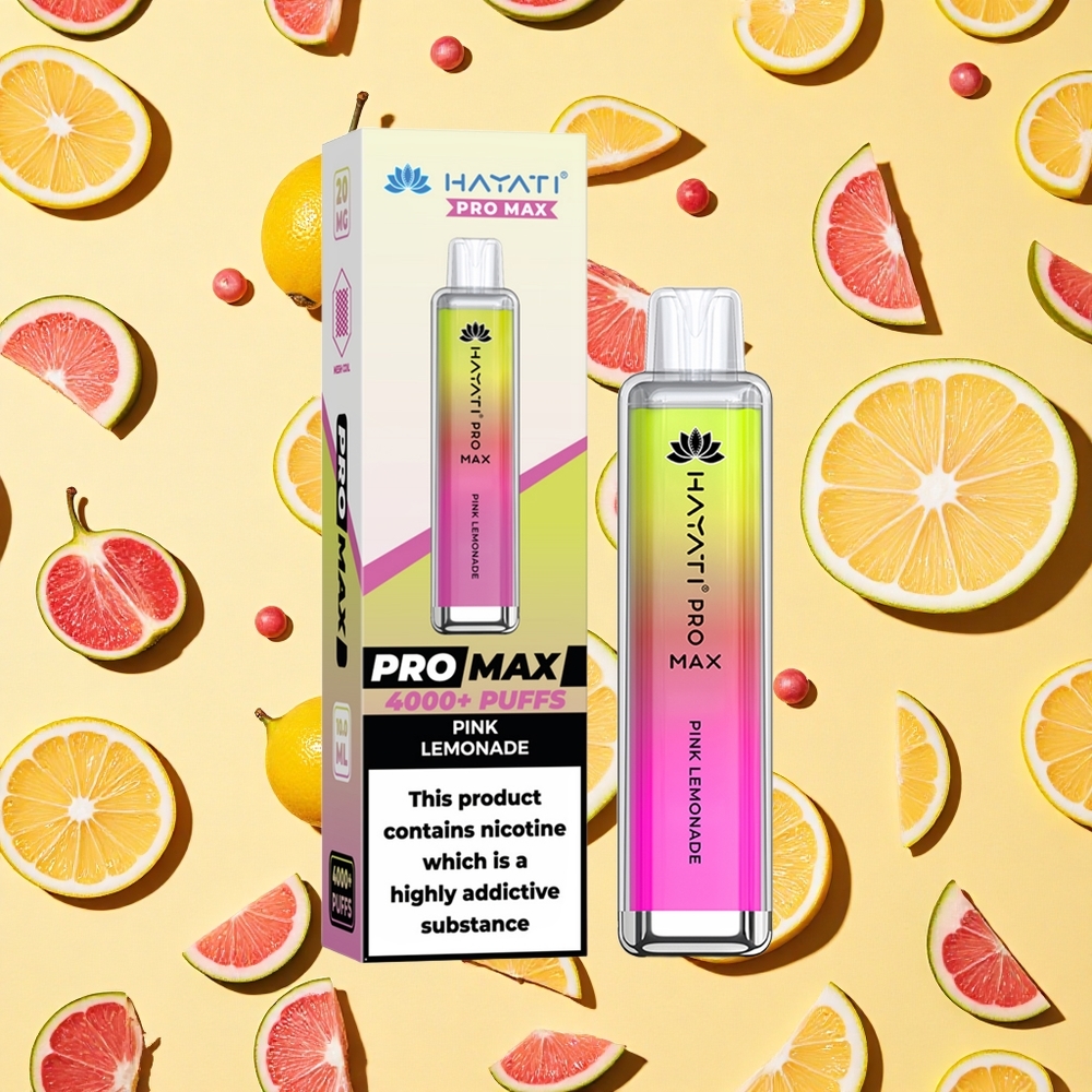 Hayati Pro Max 4000 Puffs Pink Lemonade LED 1400mAh Battery Capacity