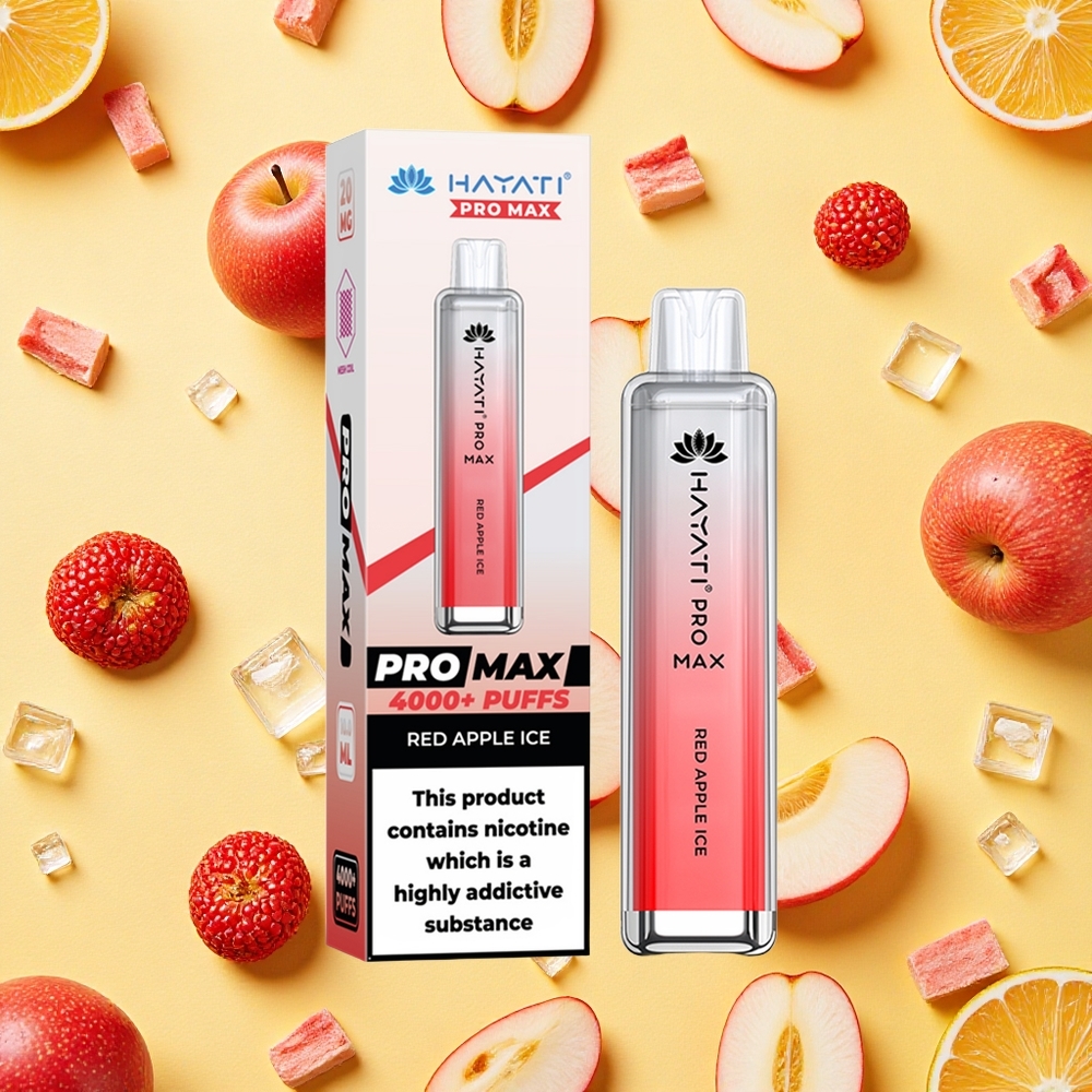 Hayati Pro Max 4000 Puffs Red Apple Ice 1400mAh Battery Capacity TPD