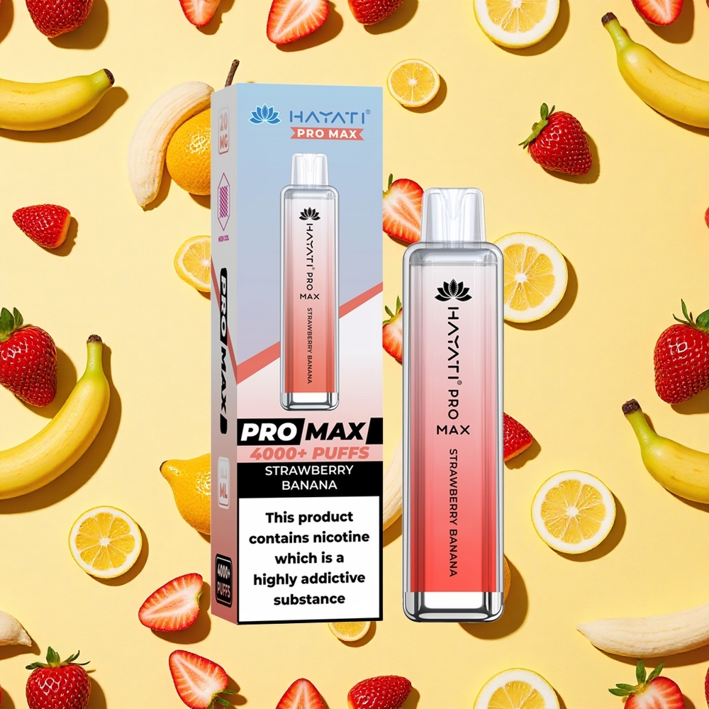 Hayati Pro Max 4000 Puffs Strawberry Banana Dual Mesh Coil