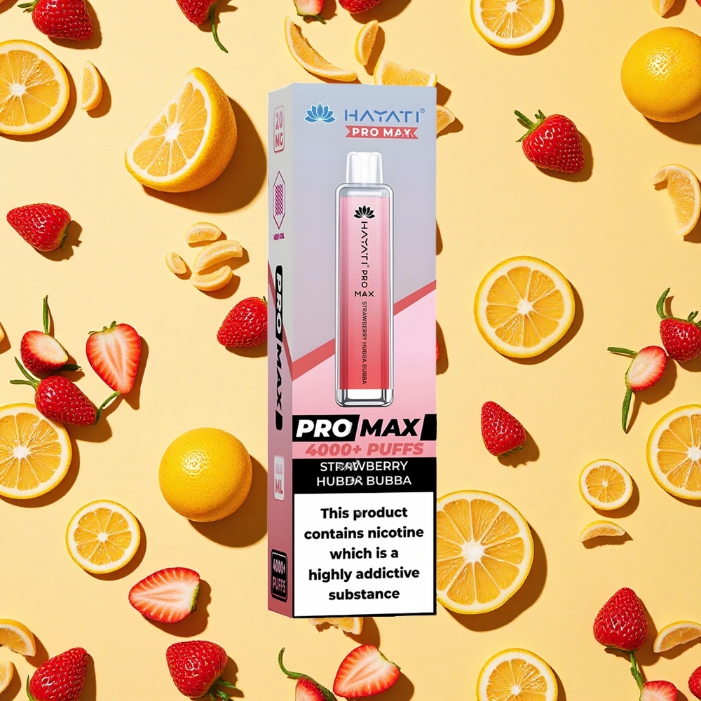 Hayati Pro Max 4000 Puffs Strawberry Dual Mesh Coil 1400mAh Battery Capacity