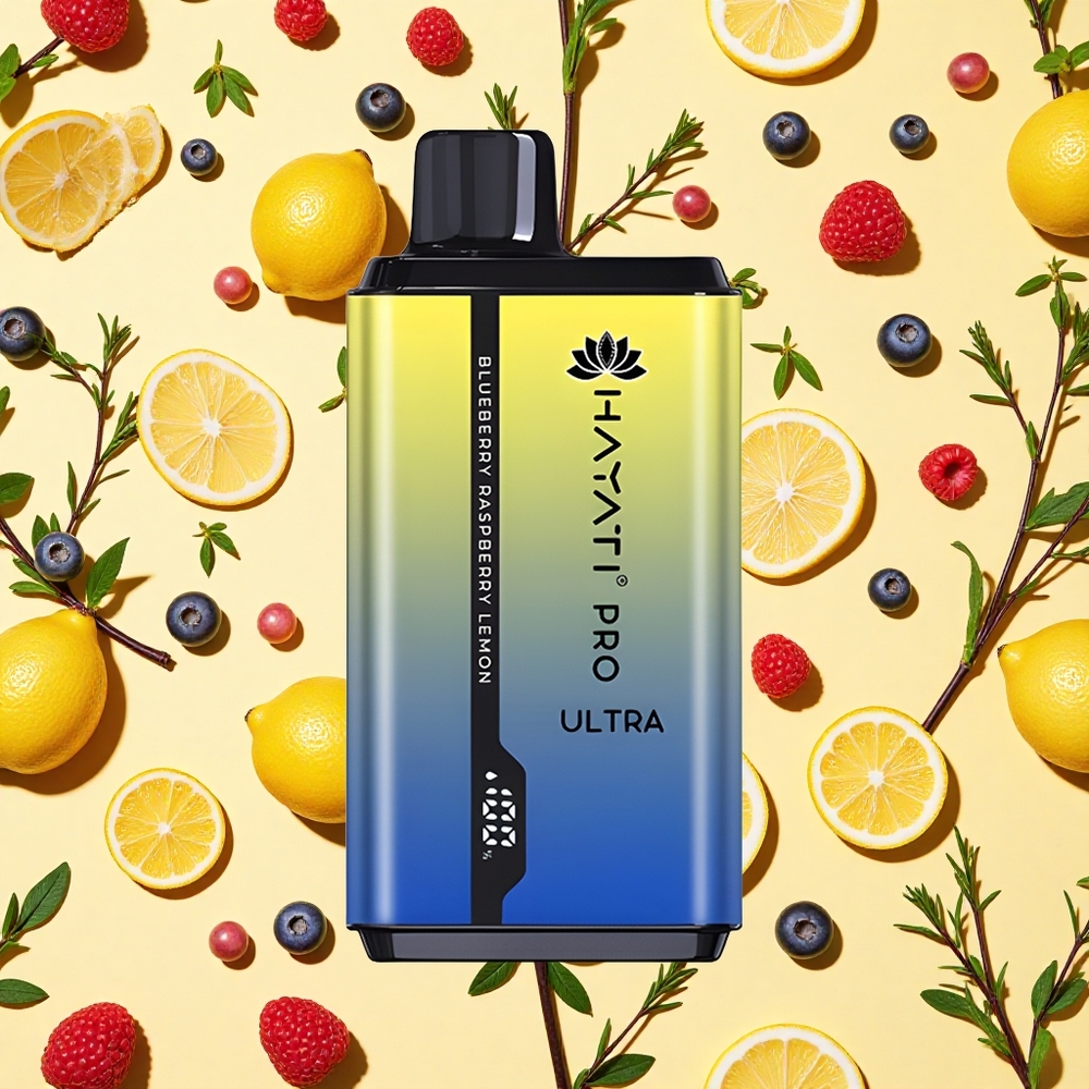 Hayati Pro Ultra 15000 Puffs 24ml E-liquid 2 Nicotine Blueberry Raspberry Lemon Disposable Vape