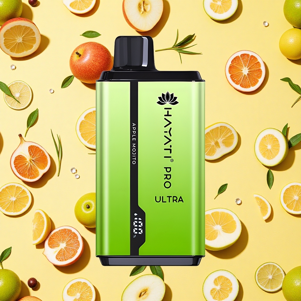 Hayati Pro Ultra 15000 Puffs Apple Mojito 850mAh Battery Capacity 24ml E-liquid 2 Nicotine