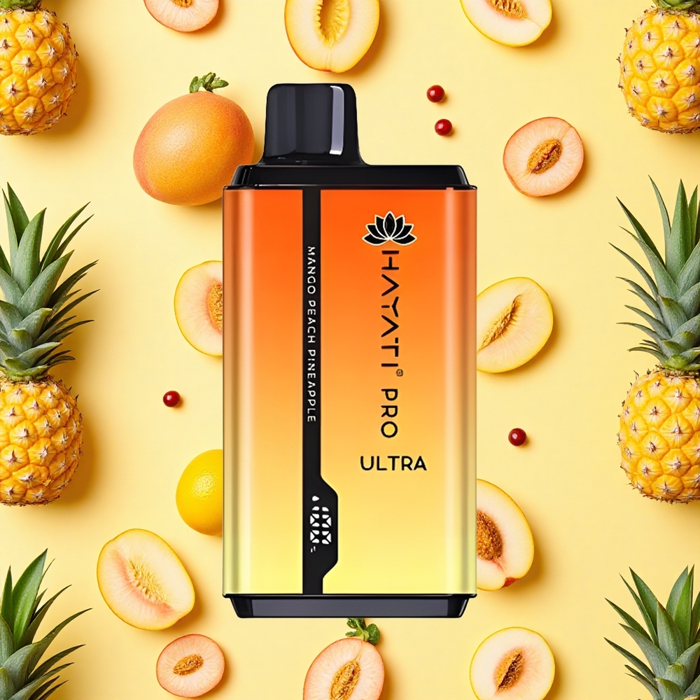 Hayati Pro Ultra 15000 Puffs Mango Peach Pineapple 850mAh Battery Capacity 24ml E-liquid