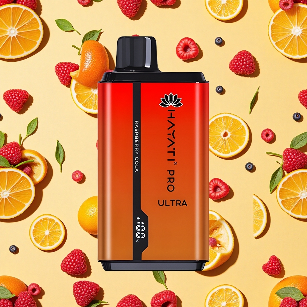 Hayati Pro Ultra 15000 Puffs Raspberry Cola 24ml E-liquid 2 Nicotine 850mAh Battery Capacity