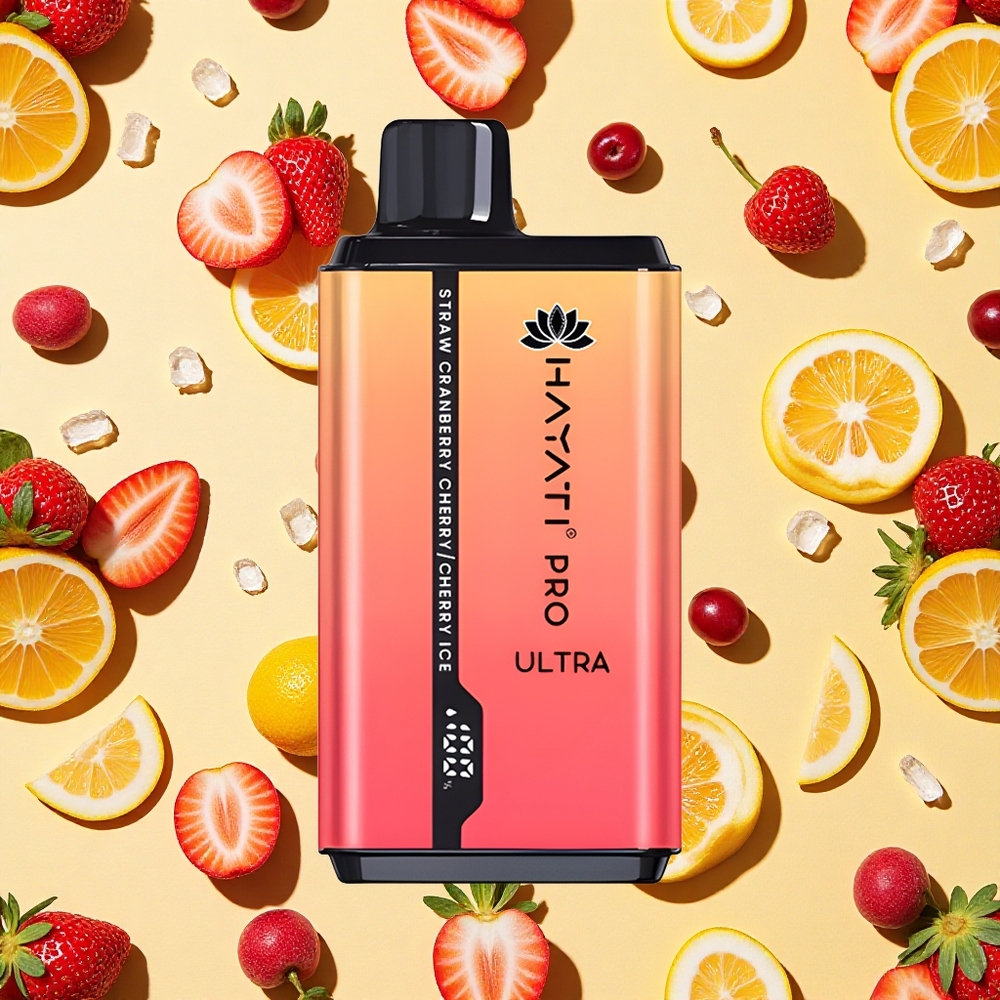 Hayati Pro Ultra 15000 Puffs Strawberry Cranberry Cherry Ice 2 12ml E-liquid 2 Nicotine