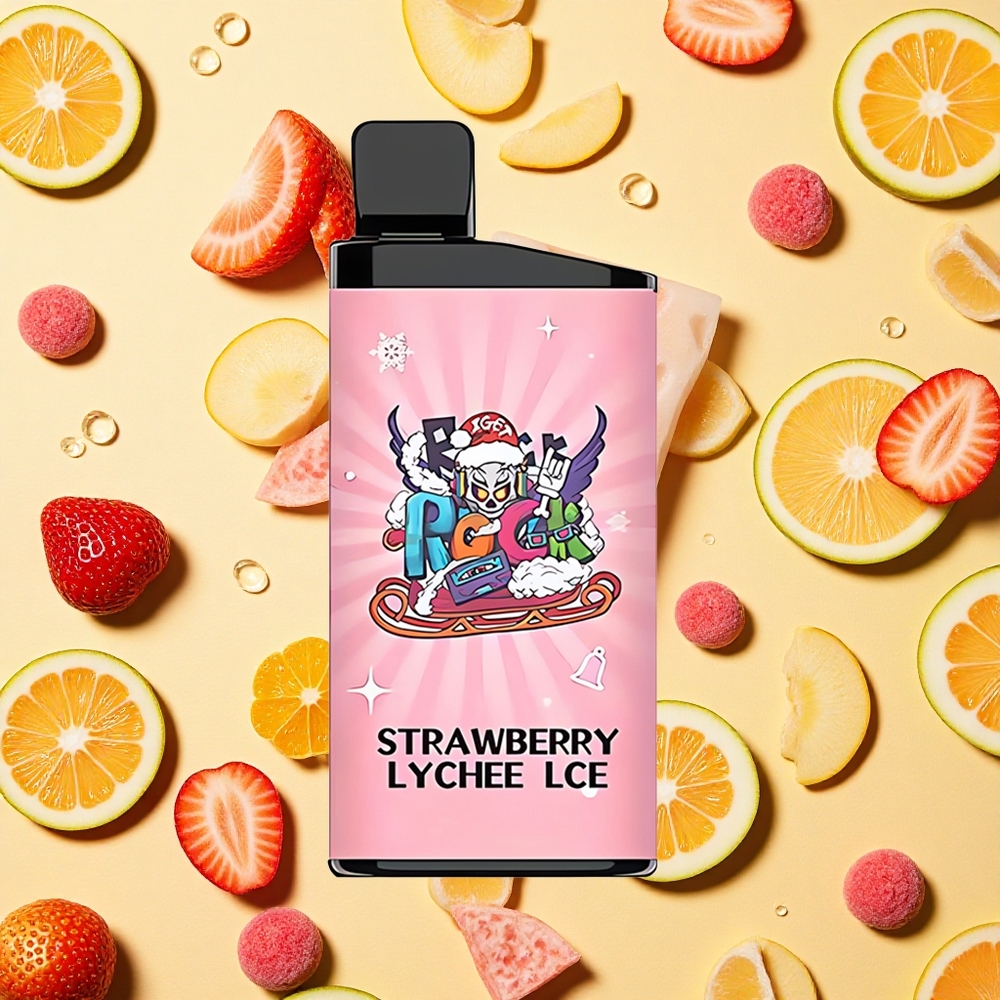 IGET Bar 3500 Puffs Strawberry Lychee Ice Disposable Vape 1400mAh Battery Capacity