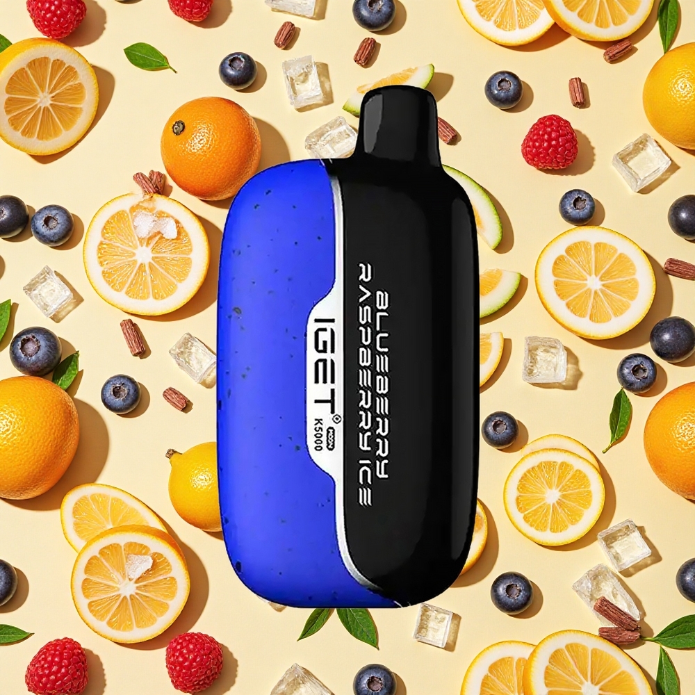 IGET Moon K5000 Blueberry Raspberry Ice Disposable Vape PC Mesh Coil