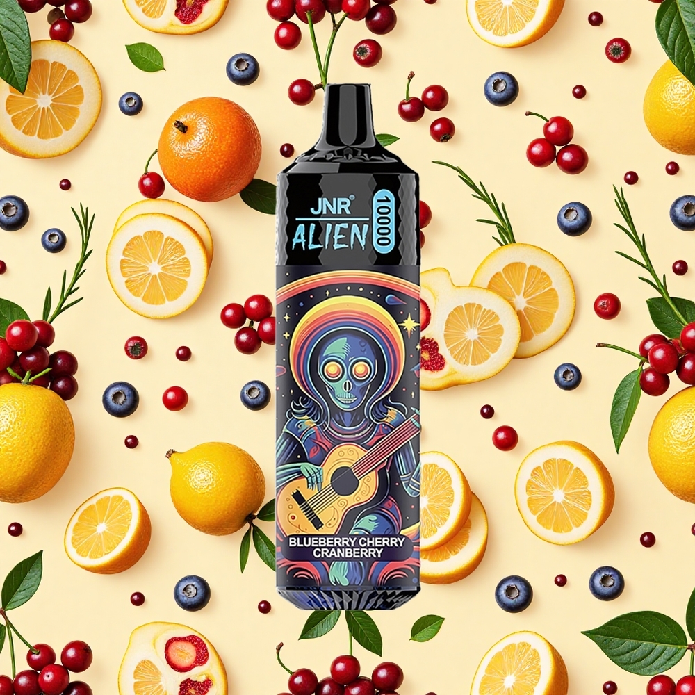 JNR Alien 10000 Puffs Blueberry Cherry Cranberry LED (RGB) lights Type-C Charging Sporty
