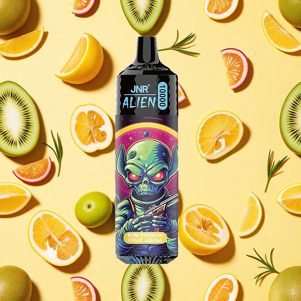 JNR Alien 10000 Puffs Kiwi Passion Fruit Guava 850mAh Battery Capacity RGB Type-C Charging