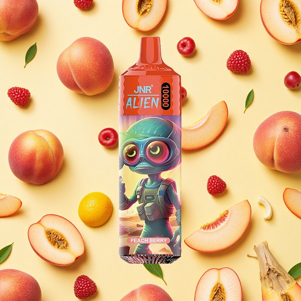 JNR Alien 10000 Puffs Peach Berry 850mAh Battery Capacity LED (RGB) lights Type-C Charging