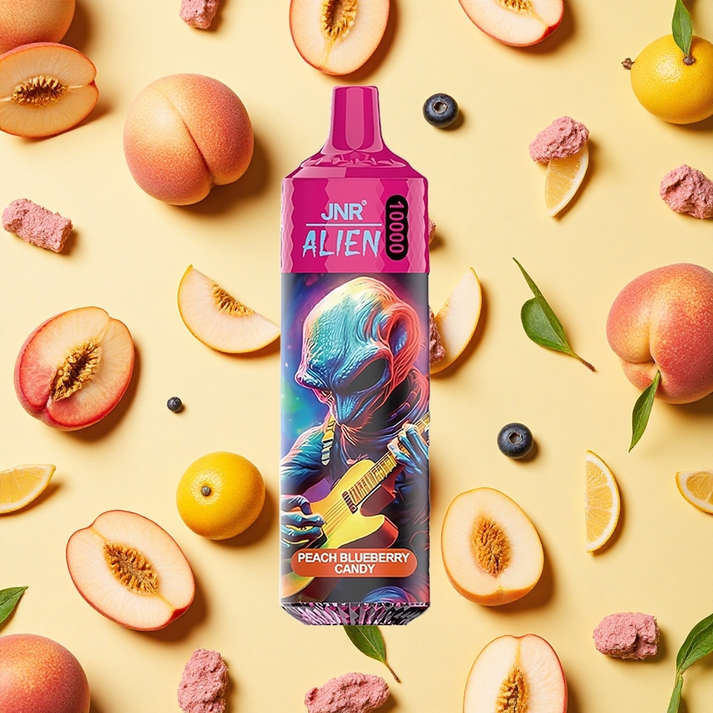JNR Alien 10000 Puffs Peach Blueberry Candy 850mAh Battery Capacity LED (RGB) lights Type-C Charging