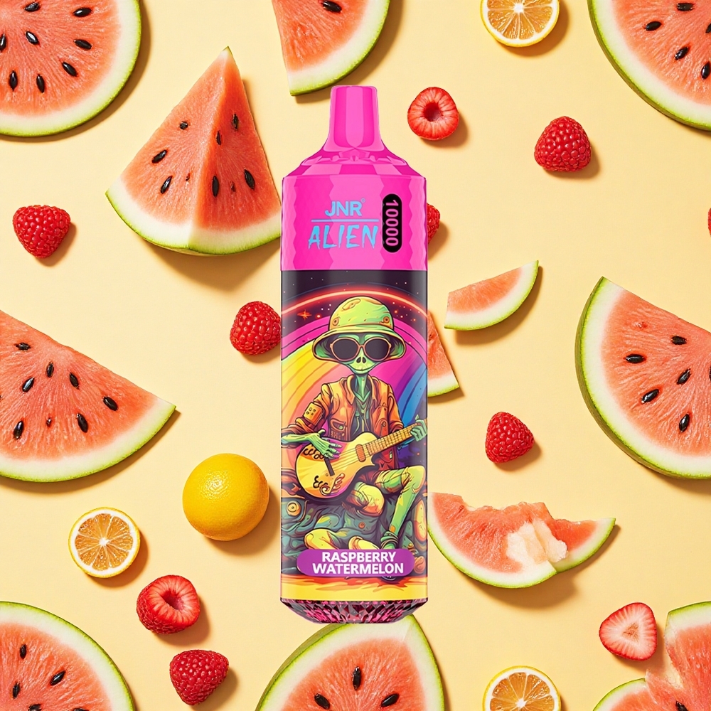JNR Alien 10000 Puffs RGB Raspberry Watermelon Sporty Mesh Coil