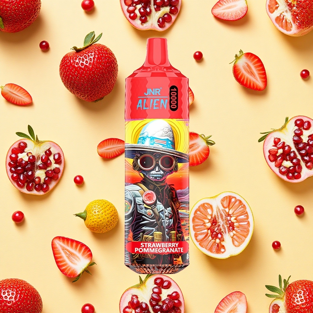 JNR Alien 10000 Puffs Strawberry Pomegranate LED (RGB) lights Type-C Charging 850mAh Battery Capacity