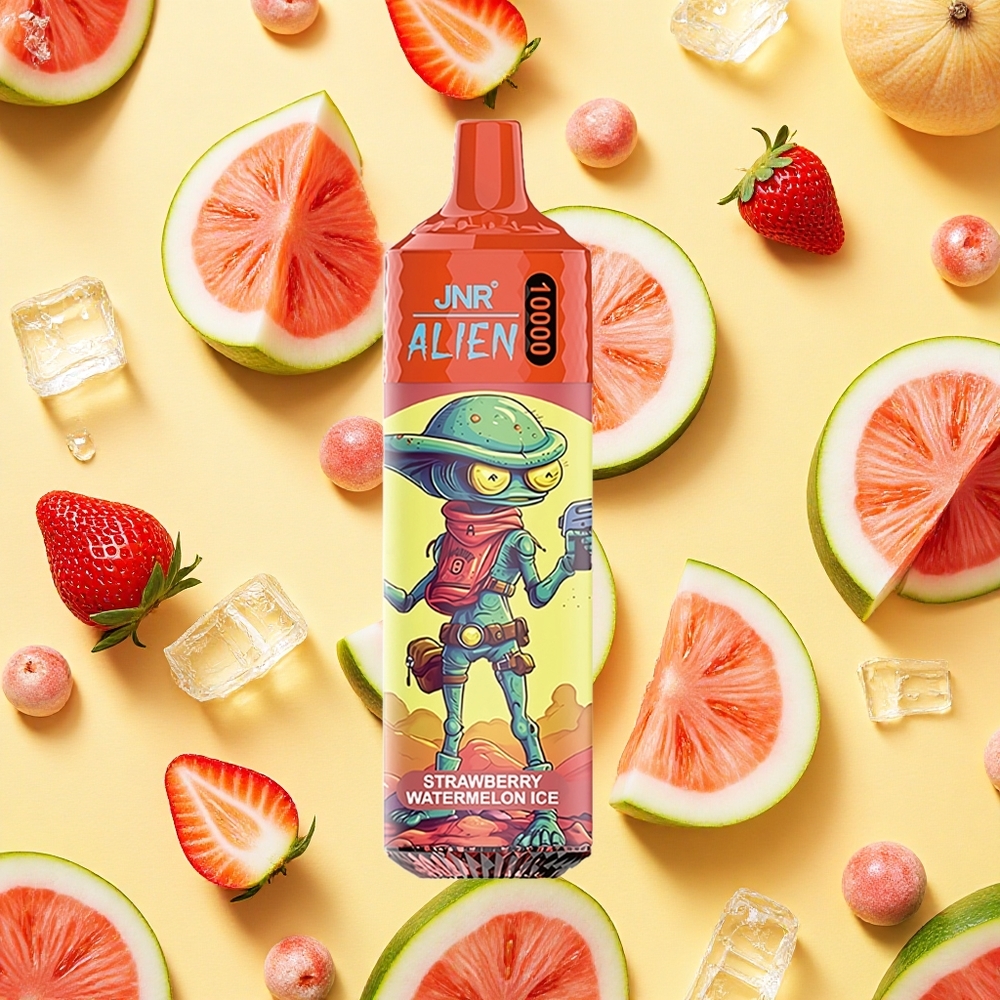JNR Alien 10000 Puffs Strawberry Watermelon Ice LED (RGB) lights Mesh Coil Type-C Charging Sporty