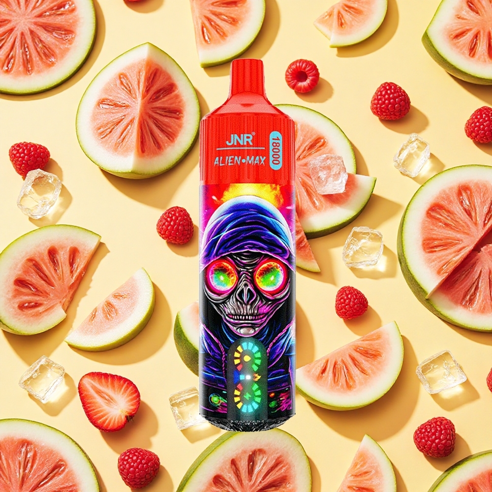JNR Alien Max 18000 Puffs Raspberry Watermelon Ice Dual Mesh Coil LED Type-C Charging