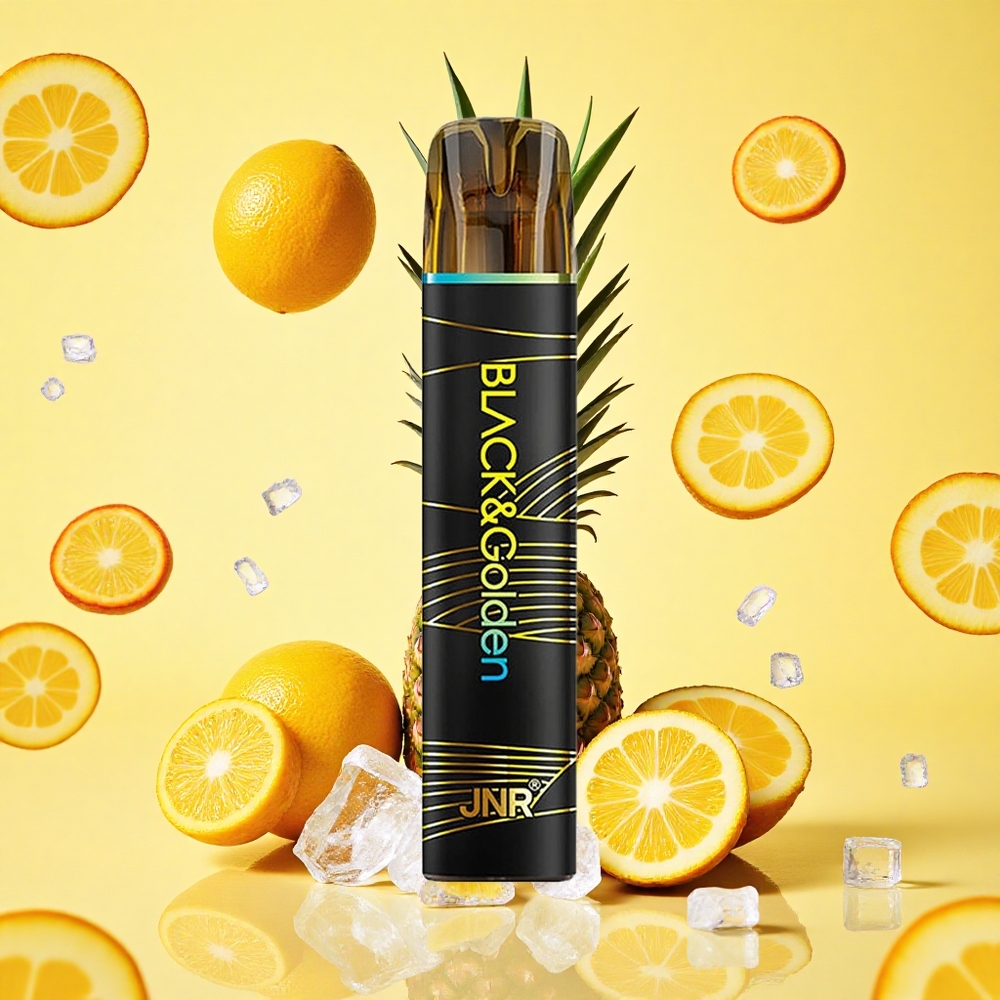 JNR BlackGolden 600+200 Puffs 2 Nicotine Pineapple Ice Disposable Vape