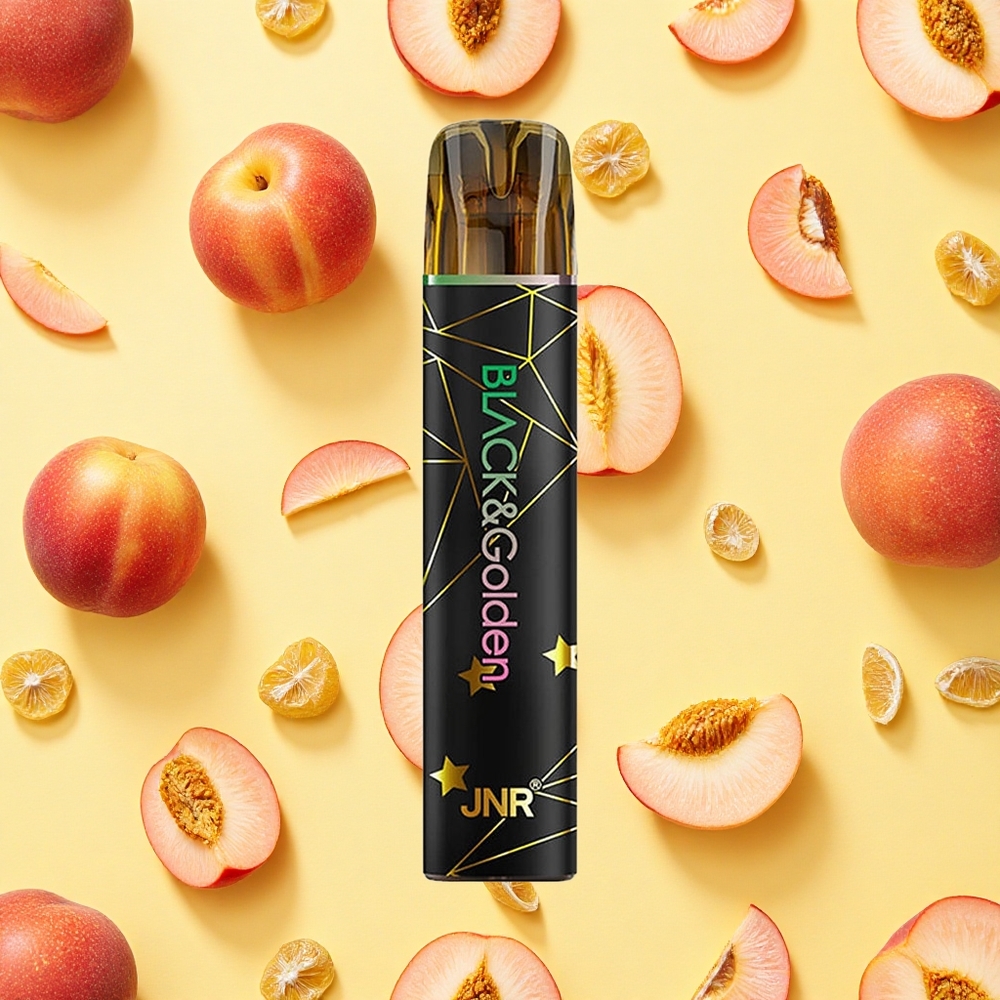 JNR BlackGolden 600+200 Puffs Peach 550mAh Battery Capacity 2ml E-liquid 2 Nicotine TPD