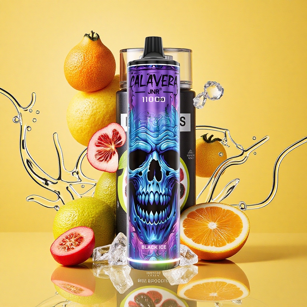 JNR Calavera 11000 Puffs Black Ice 850mAh Battery Capacity 21ml E-liquid Type-C Charging 10ohm