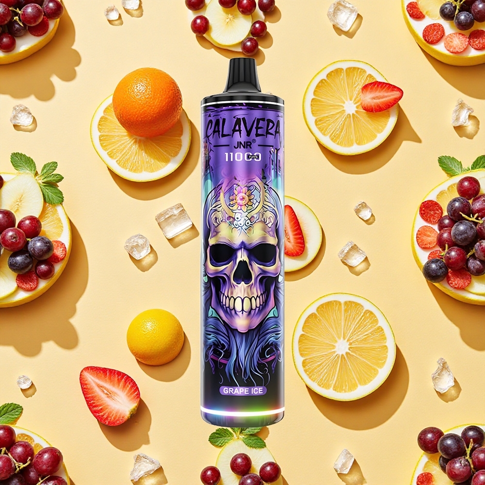 JNR Calavera 11000 Puffs Grape Ice 850mAh Battery Capacity 21ml E-liquid Type-C Charging 10ohm