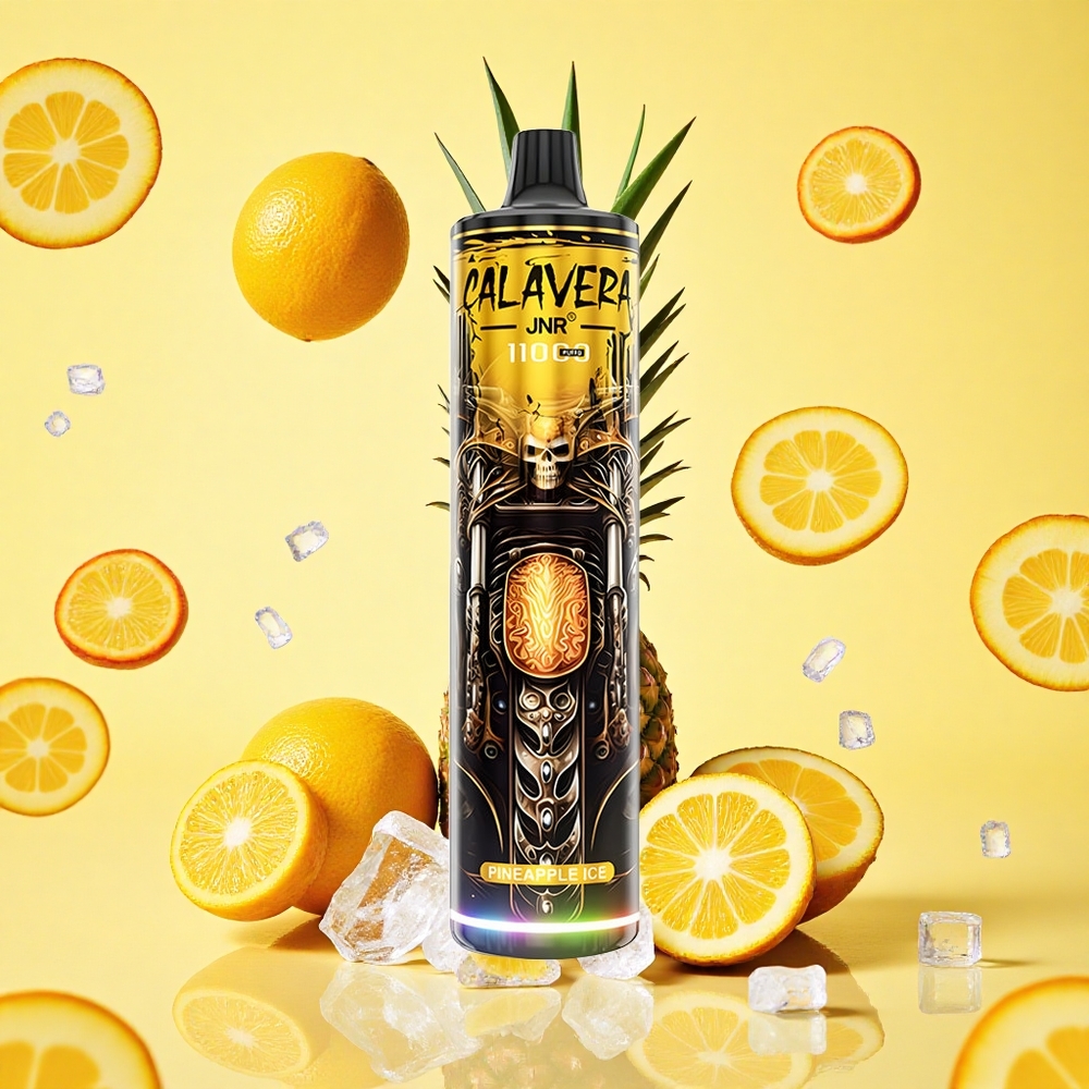JNR Calavera 11000 Puffs Pineapple Ice 21ml E-liquid 5 Mesh Coil 850mAh Battery Capacity Type-C Charging