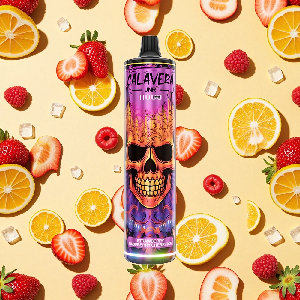 JNR Calavera 11000 Puffs Strawberry Raspberry Cherry Ice 850mAh Battery Capacity 21ml E-liquid 10ohm