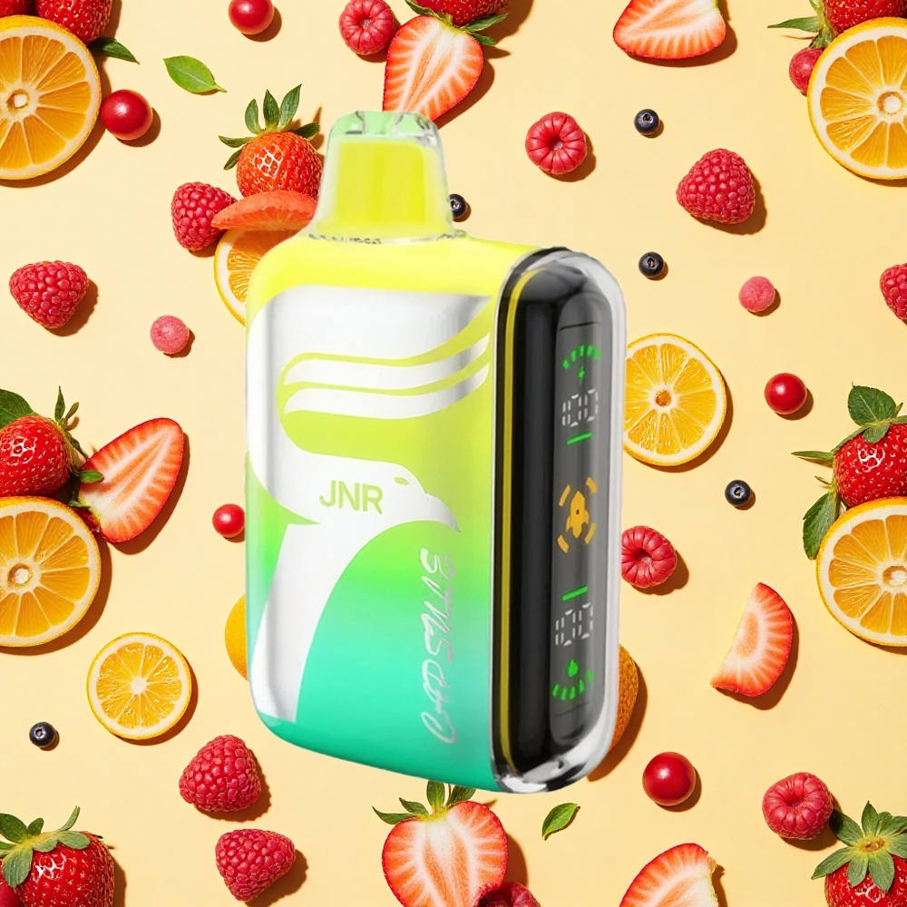 JNR Capsule 15000 Puffs Strawberry Raspberry Cherry 20ml E-liquid 5 Dual Mesh Coil