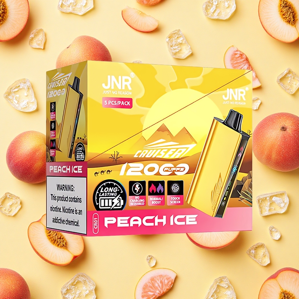 JNR Cruiser 12000 Puffs Peach Ice 3500mAh Battery Capacity Dual Mesh Coil Animation Screen