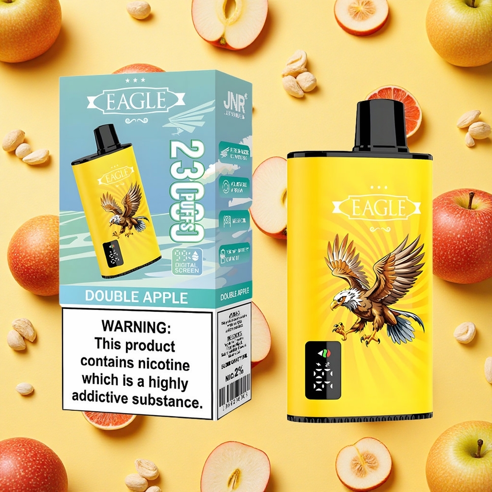 JNR EAGLE Smart 23000 Puffs Double Apple Digital Screen 10ohm Mesh Coil 25ml E-liquid