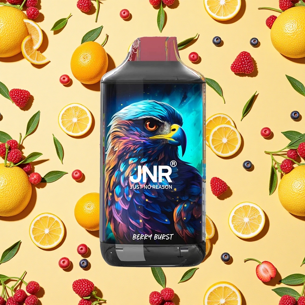 JNR Falcon 16000 Puffs 22ml E-liquid Berry Burst Dual Mesh Coil LED 850mAh Battery Capacity