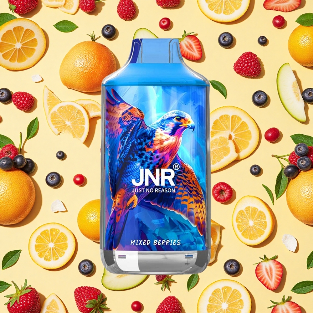 JNR Falcon 16000 Puffs 22ml E-liquid Dual Mesh Coil Mixed Berries LED Type-C Charging