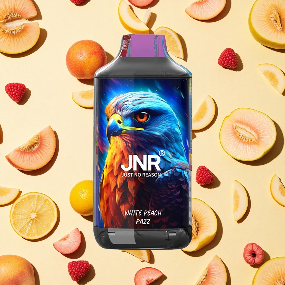 JNR Falcon 16000 Puffs 22ml E-liquid Dual Mesh Coil White Peach Razz