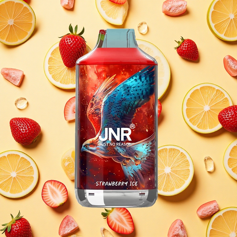 JNR Falcon 16000 Puffs Strawberry Ice 22ml E-liquid Dual Mesh Coil 850mAh Battery Capacity Type-C Charging