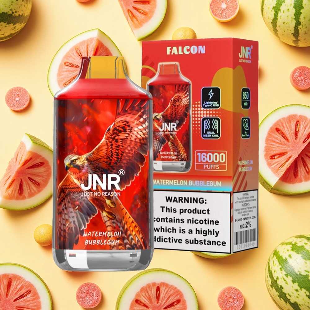 JNR Falcon 16000 Puffs Watermelon Bubblegum 22ml E-liquid 850mAh Battery Capacity 02 Nicotine