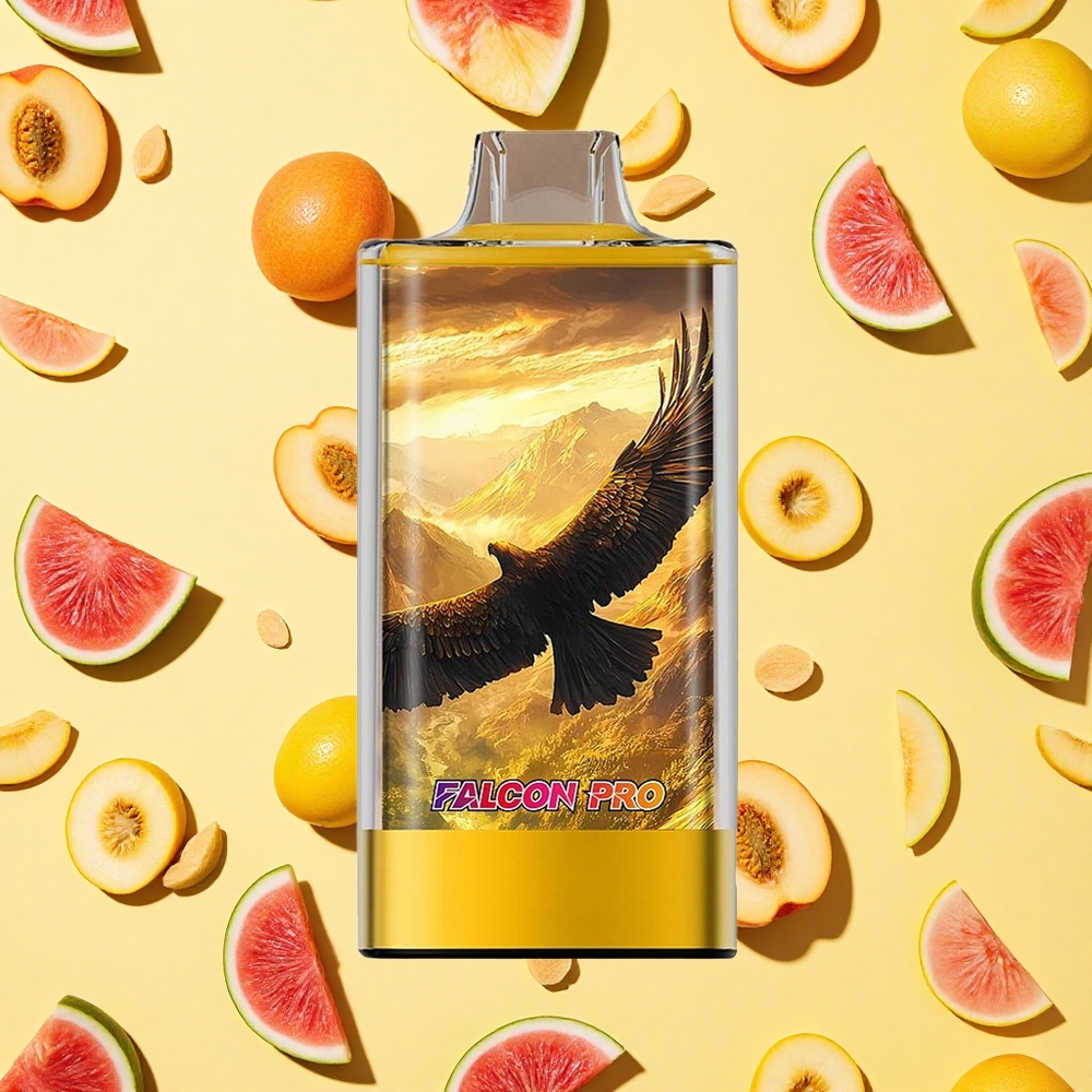 JNR Falcon Pro 28000 Peach Mango Watermelon 30ml E-liquid 5 USB-C Smart Display Dual Mesh Coil
