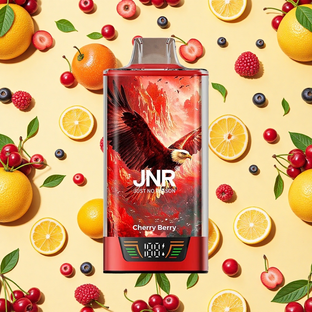 JNR Falcon Pro 28000 Puffs Cherry Berry 30ml E-liquid USB-C Dual Mesh Coil