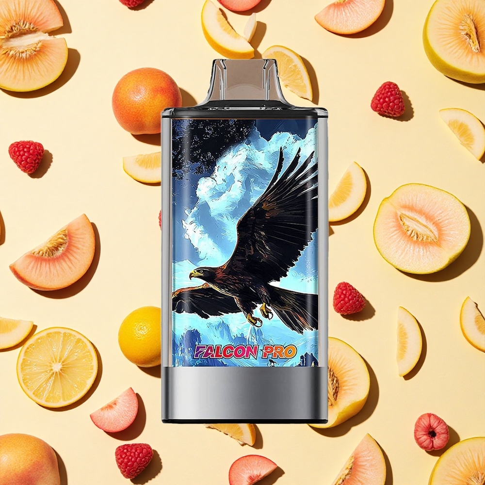 JNR Falcon Pro 28000 Puffs White Peach Razz 30ml E-liquid 5 Nicotine Dual Mesh Coil