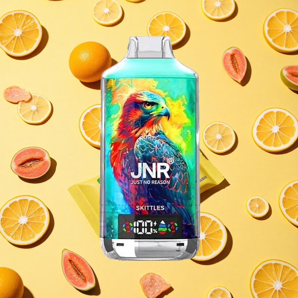JNR Falcon X 18000 Puffs Skittles 24ml E-liquid Dual Mesh Coil 750mAh Battery Capacity Type-C Charging