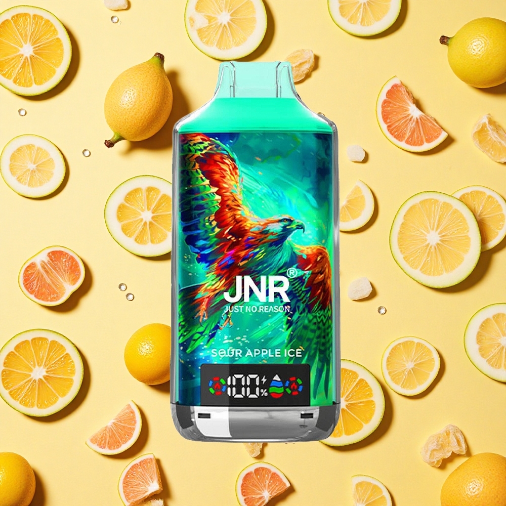JNR Falcon X 18000 Puffs Sour Apple Ice 24ml E-liquid Dual Mesh Coil Type-C Charging