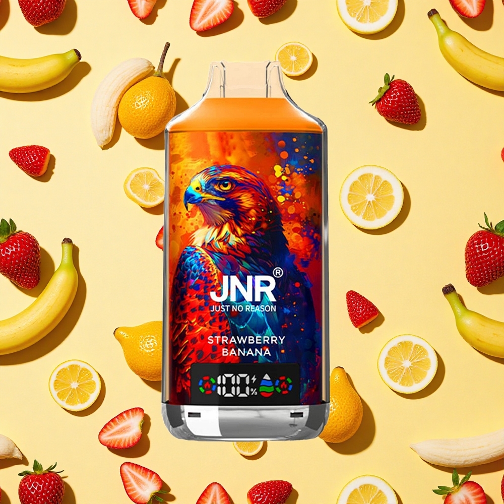 JNR Falcon X 18000 Puffs Strawberry Banana 24ml E-liquid Dual Mesh Coil Type-C Charging