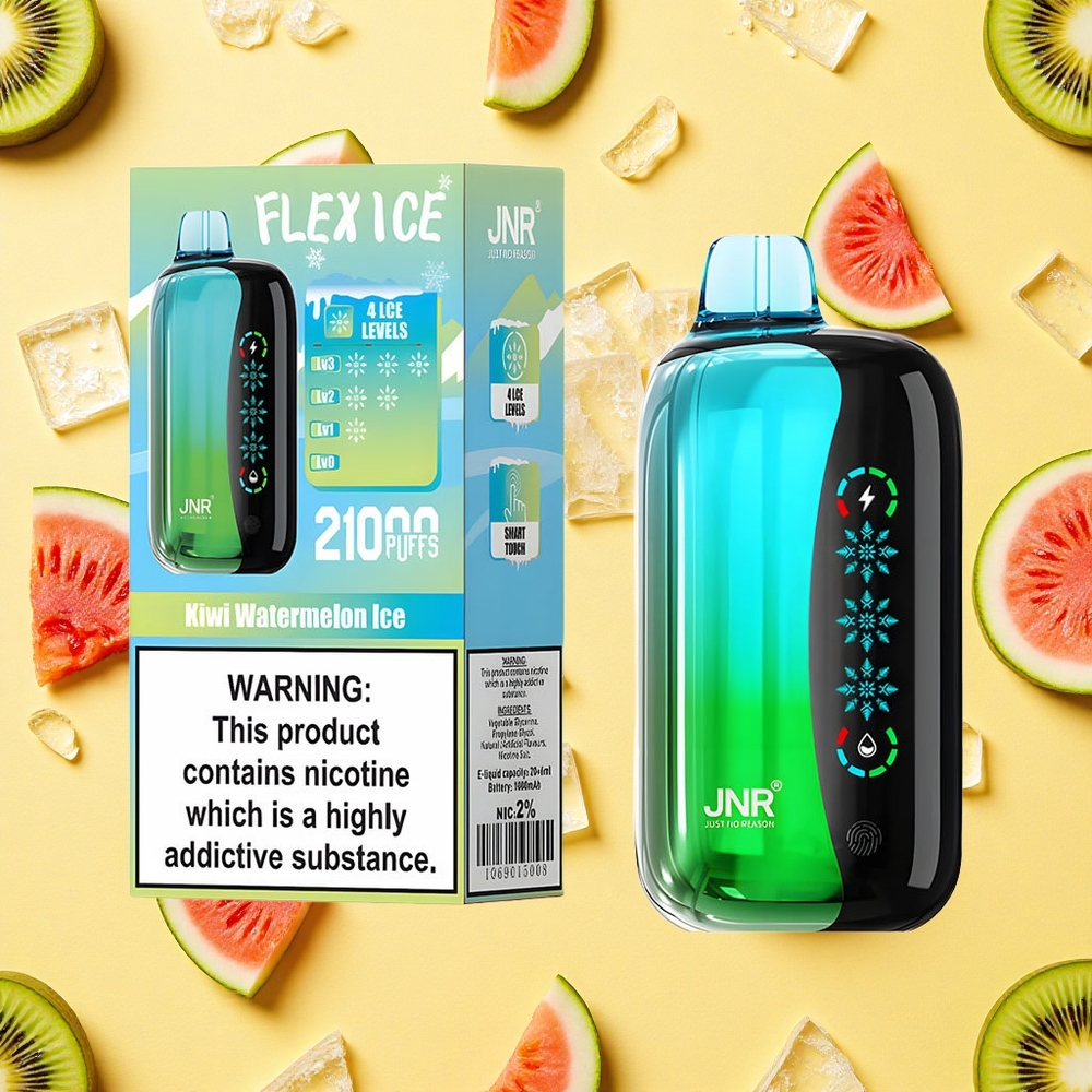 JNR Flex Ice 21000 Puffs Kiwi Watermelon Ice 26ml E-liquid 1000mAh Battery Capacity Dual Mesh Coil