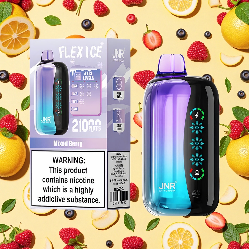 JNR Flex Ice 21000 Puffs Mixed Berry Dual Mesh Coil Touch Screen Airflow