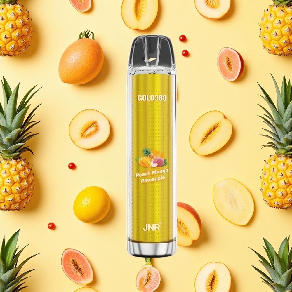JNR Glod380 6000 Puffs 13ml E-liquid Peach Mango Pineapple 025 Nicotine Mesh Coil
