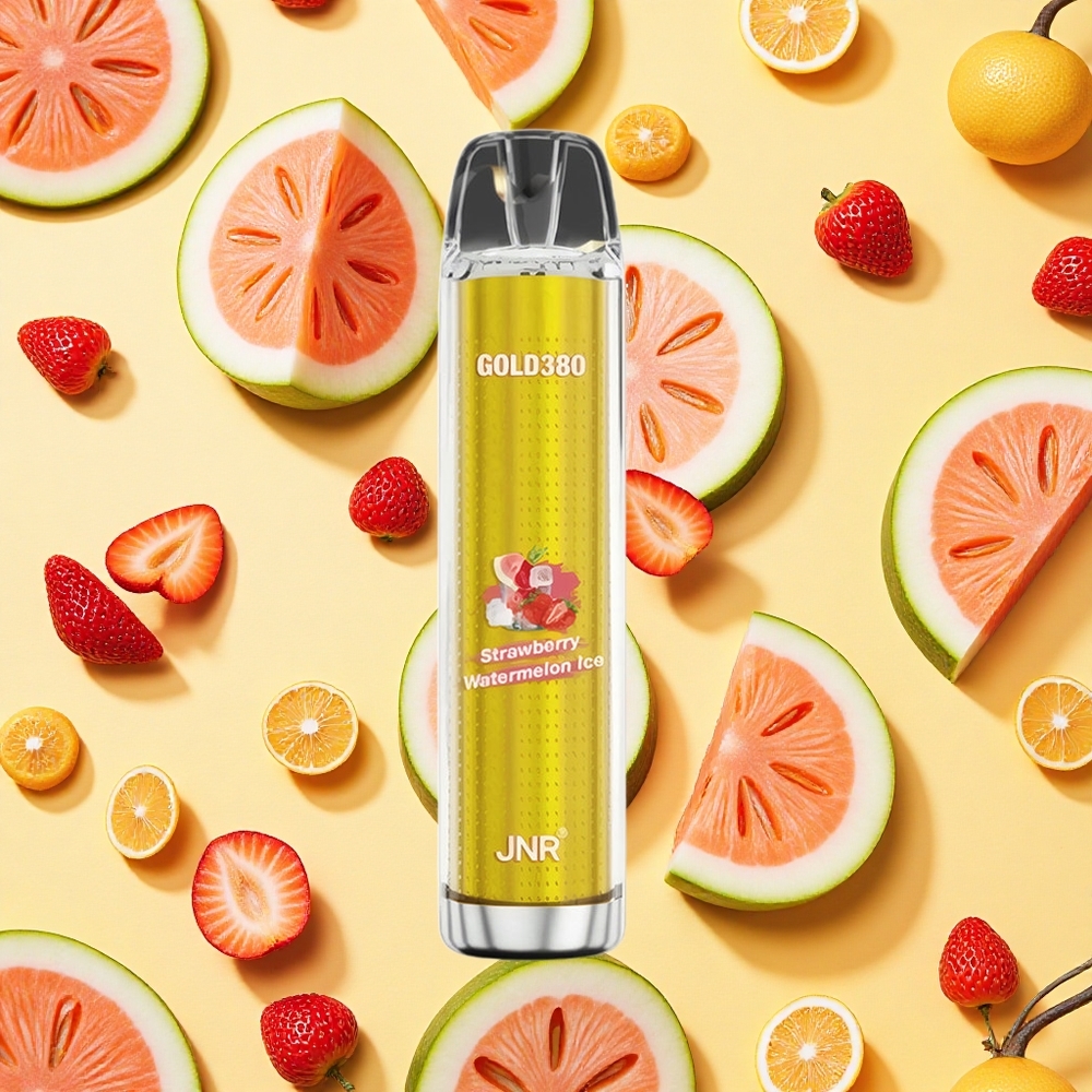 JNR Gold380 6000 Puffs 13ml E-liquid Strawberry Watermelon Ice Disposable Vape 025 Nicotine