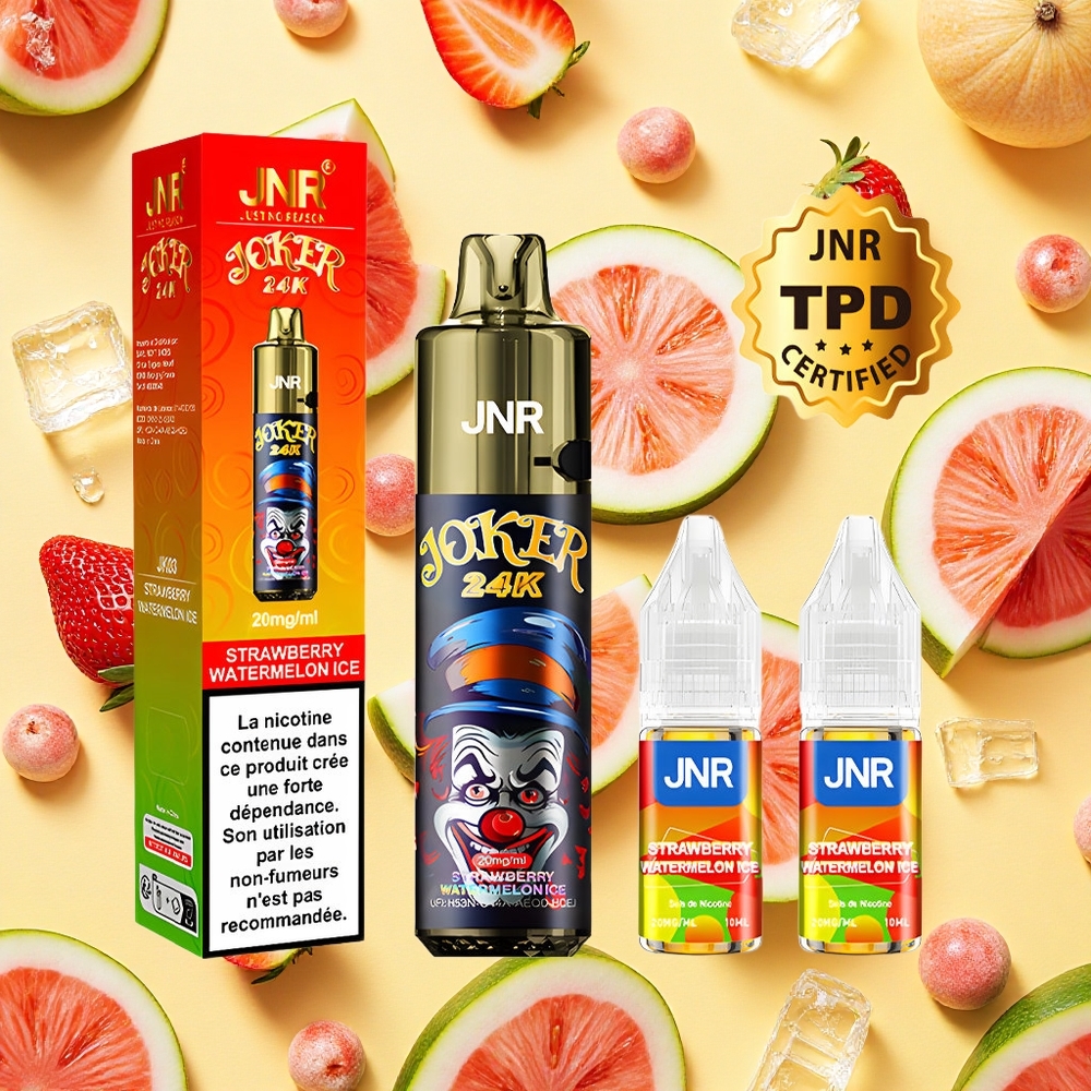 JNR Joker 24000 Puffs Strawberry Watermelon Ice 2+10ml E-liquid Refillable 800mAh Battery Capacity