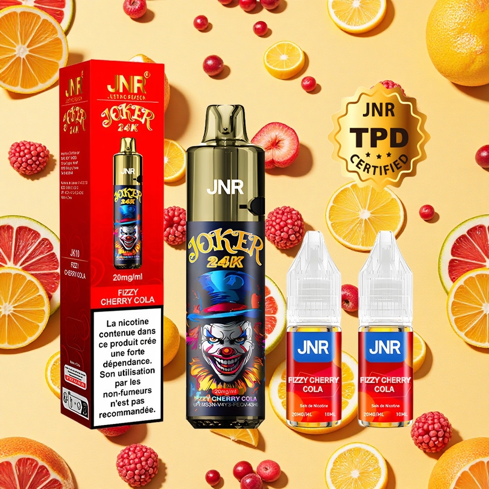 JNR Joker 24K 24000 Puffs Fizzy Cherry Cola 800mAh Battery Capacity Type-C Charging